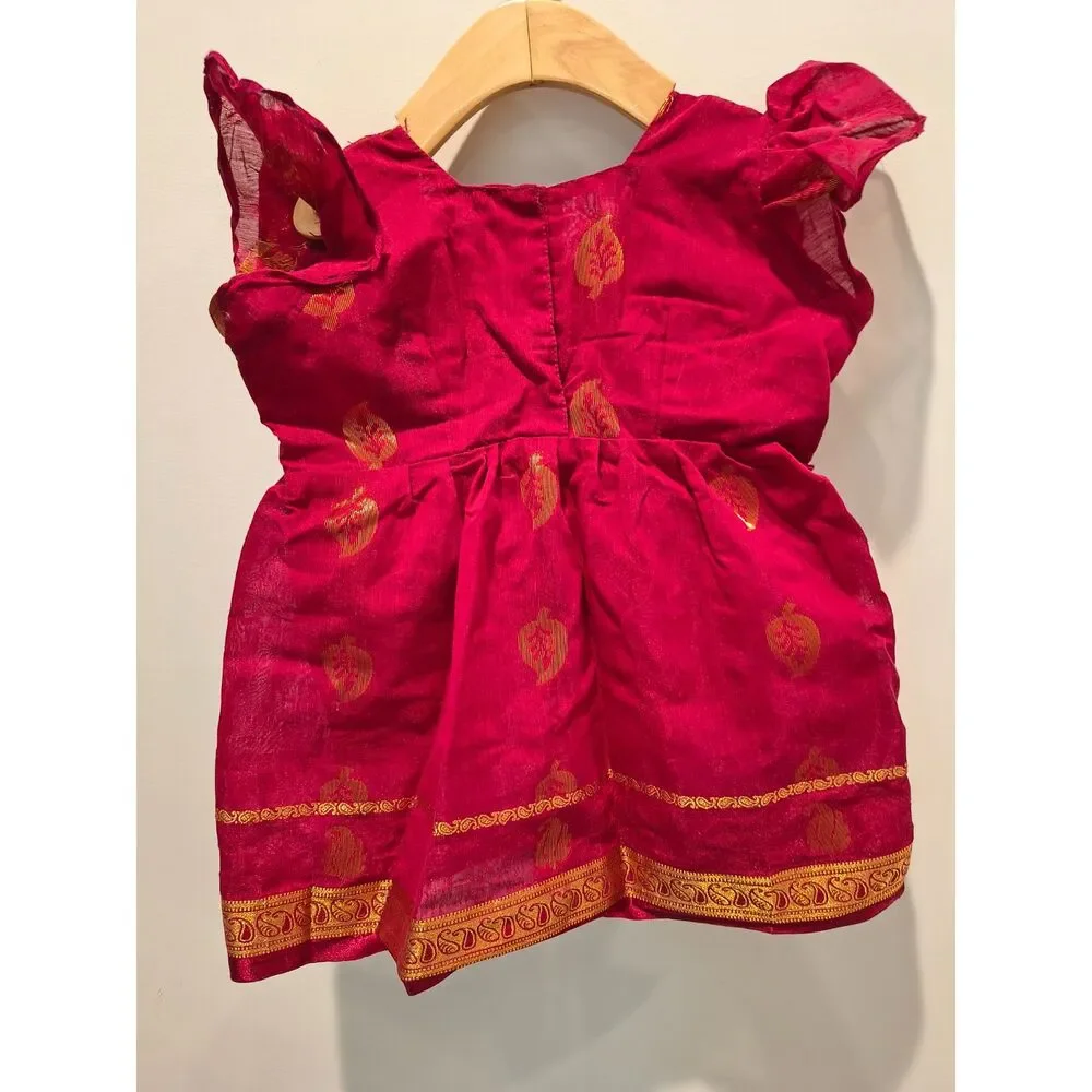 Traditional Custom Made Toddler Frock Dress – 12-18m – Unique & Adorable